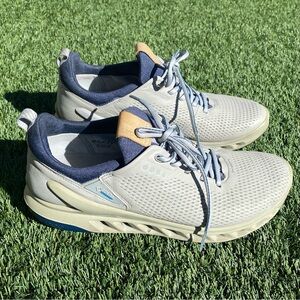 ECCO Biom Cool Pro Mens Gray Yak Leather Gore Tex GTX Golf Shoe Spikeless Size 8